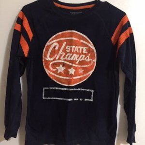 Boys Long Sleeved Retro Basketball Teeshirt